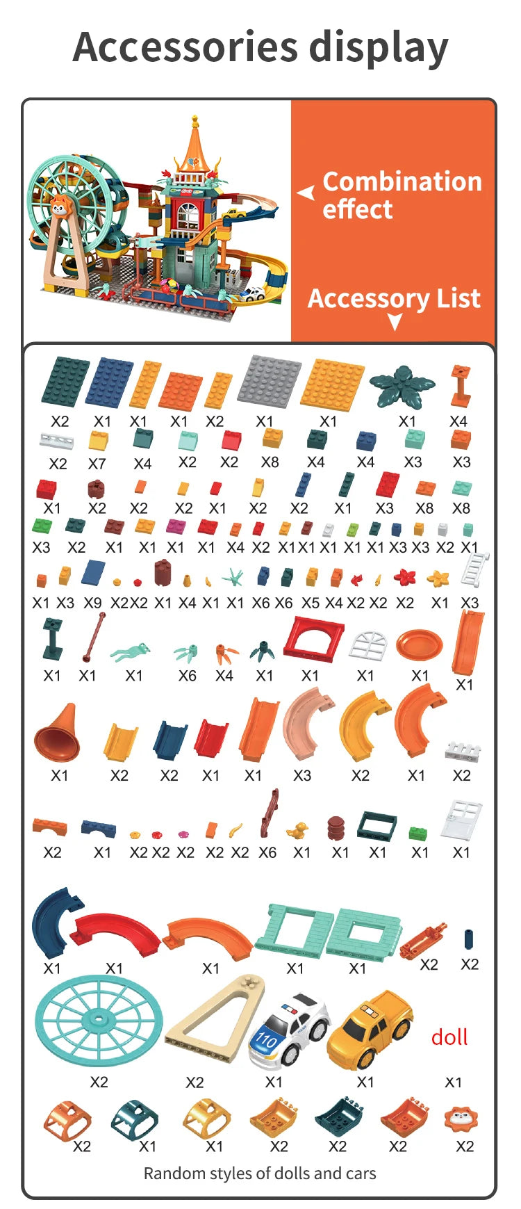 TEMI Building Block Paradise with Marble Run