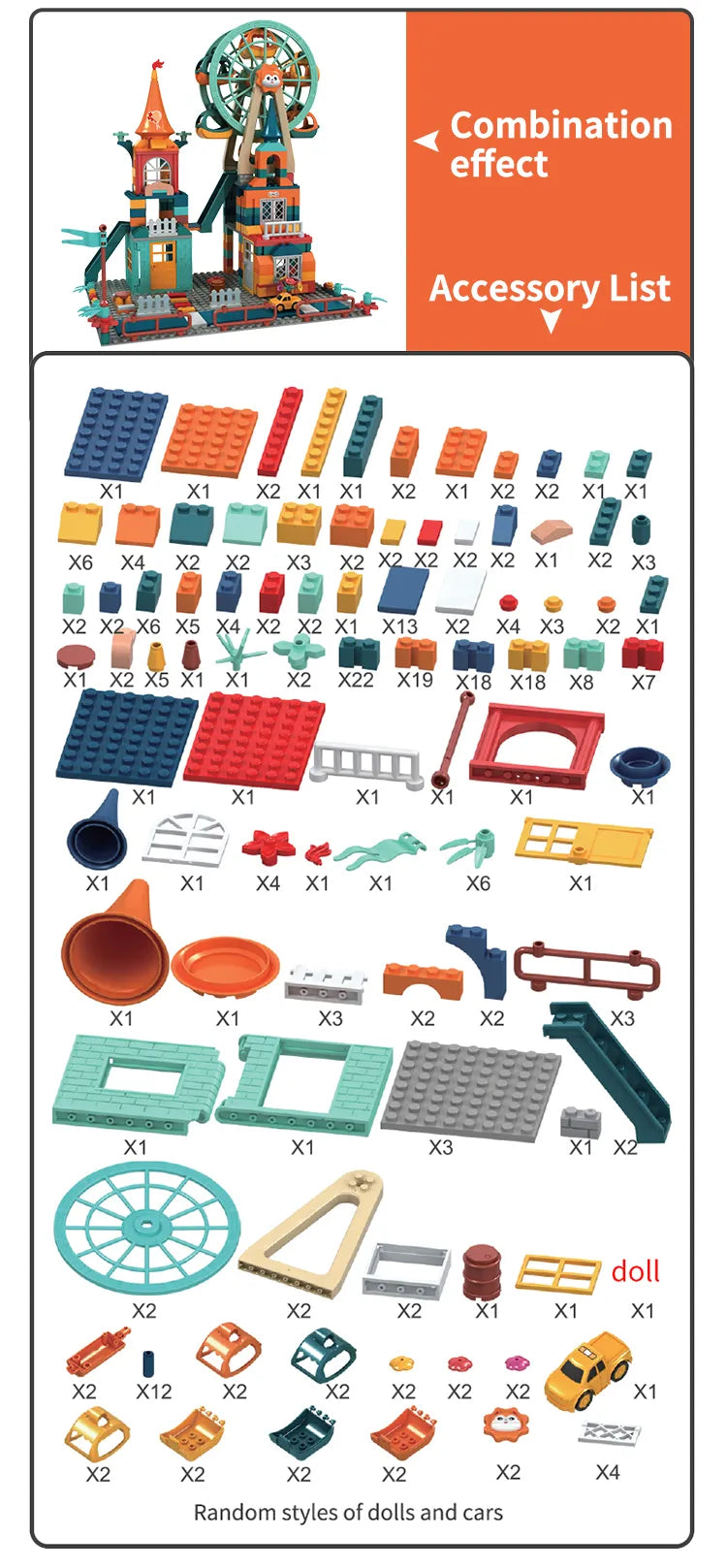 TEMI Building Block Paradise with Marble Run
