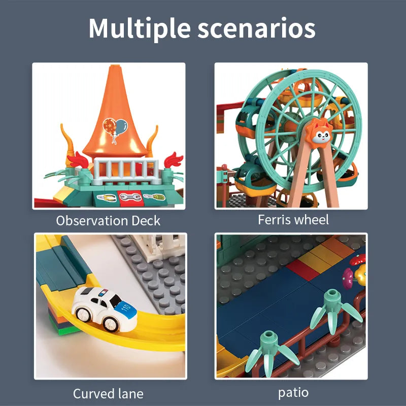 TEMI Building Block Paradise with Marble Run