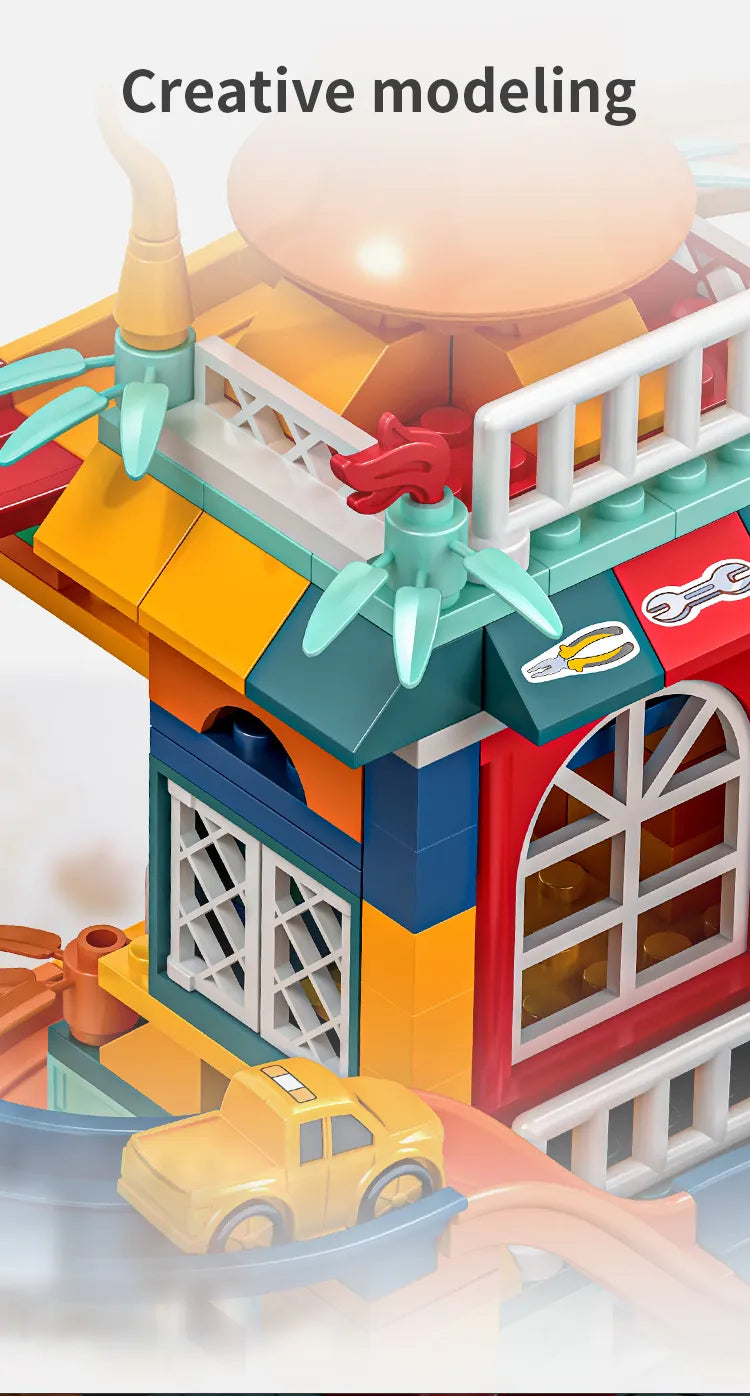 TEMI Building Block Paradise with Marble Run