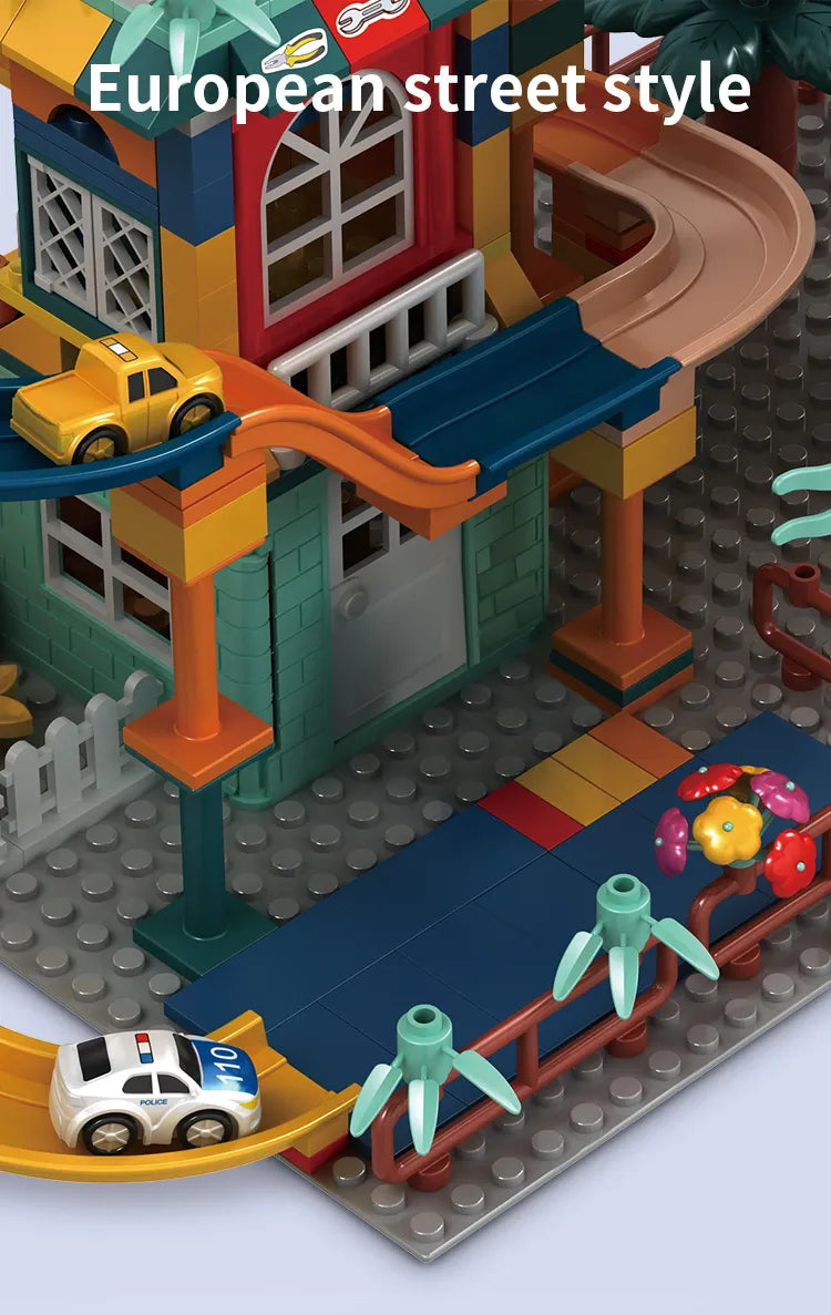 TEMI Building Block Paradise with Marble Run