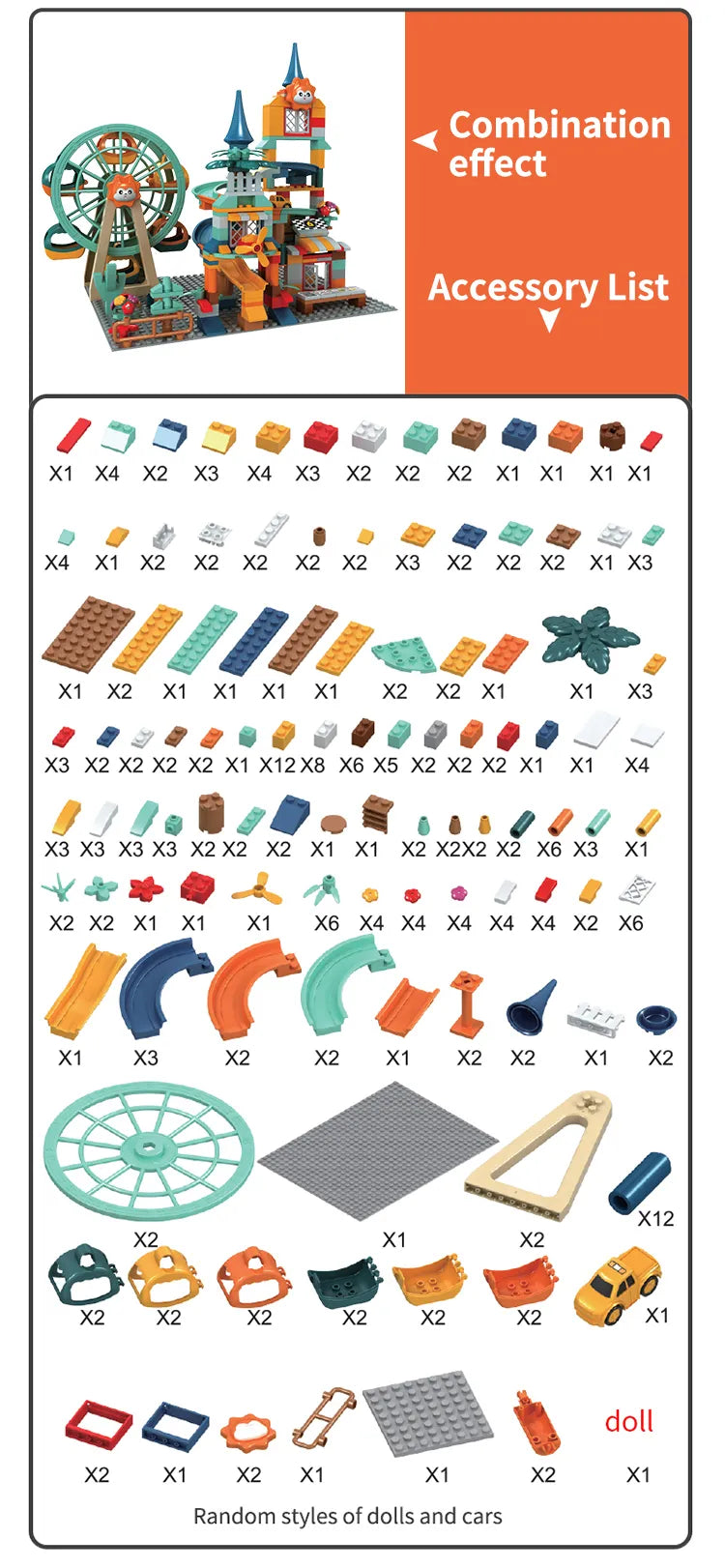 TEMI Building Block Paradise with Marble Run