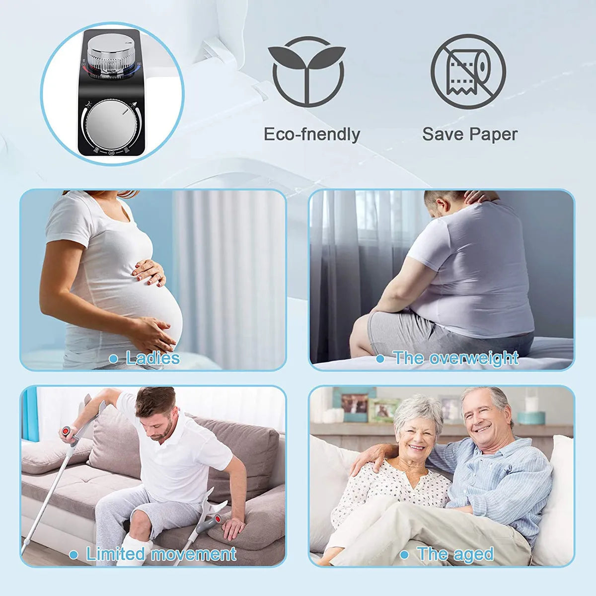 YCRAYS Bidet Self-Cleaning Dual Nozzles