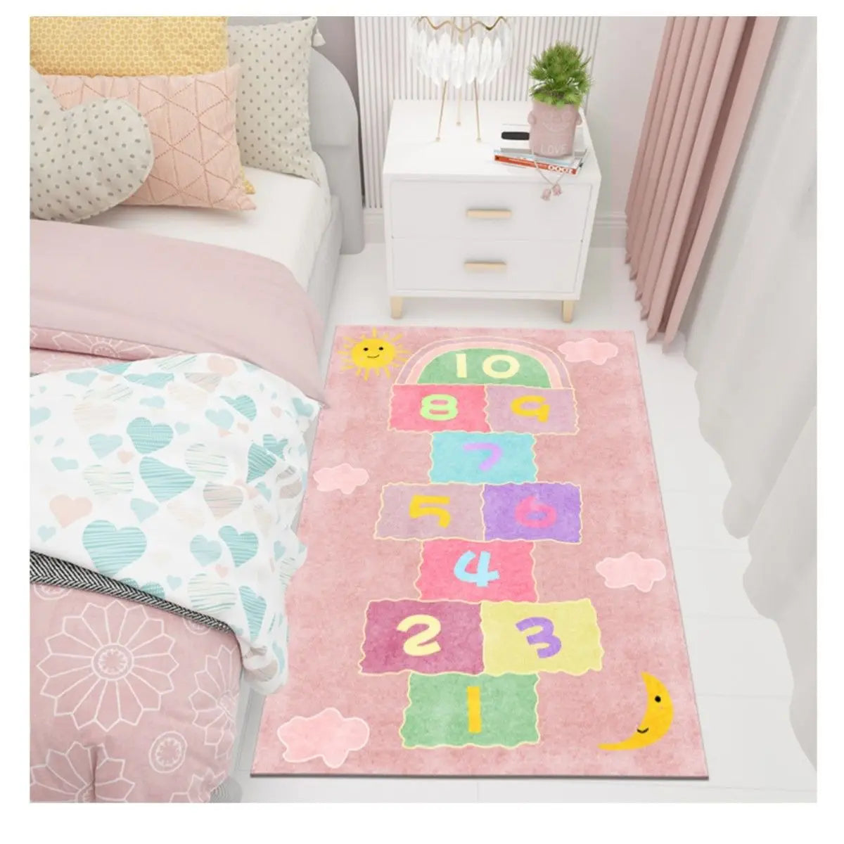 Cute Cartoon Children's Play Mat, Non-slip Washable Rugs
