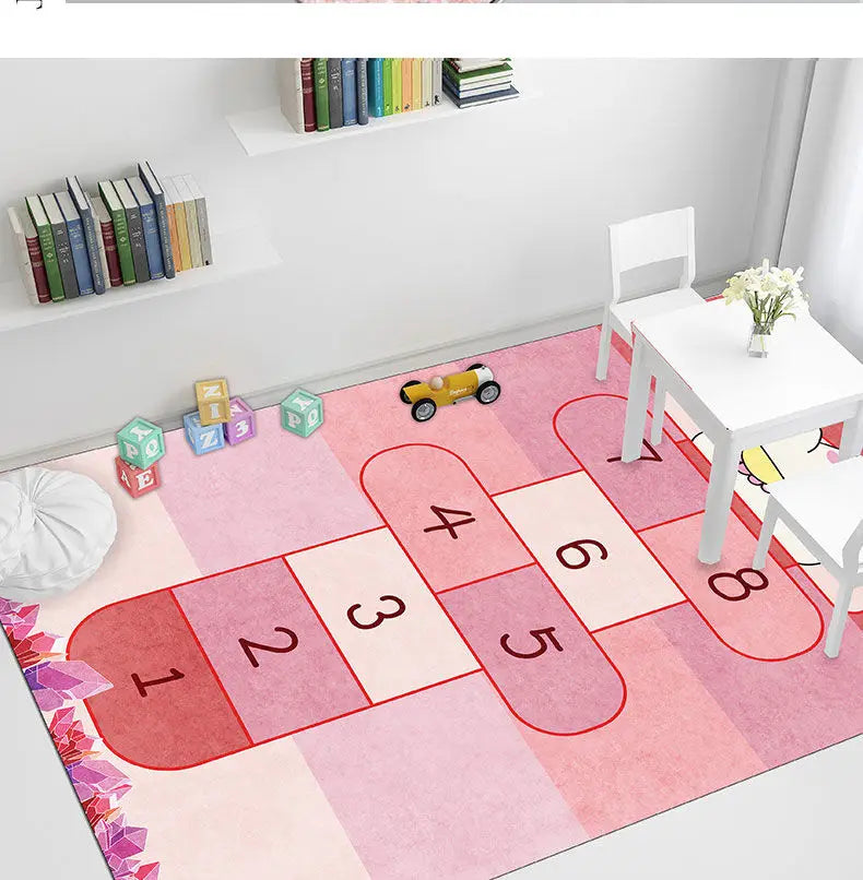 Cute Cartoon Children's Play Mat, Non-slip Washable Rugs