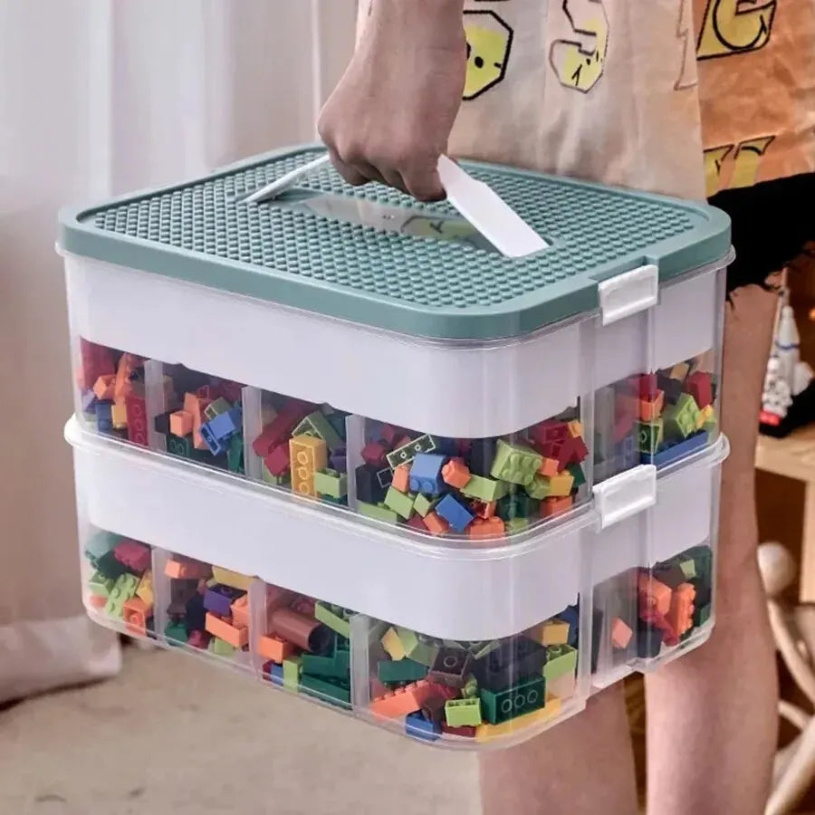 Kids Lego Building Blocks Storage Box Stackable Storage Case