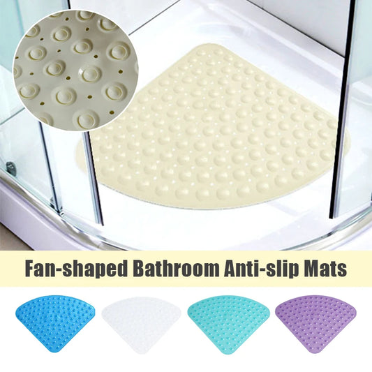 Non-Slip PVC Scalloped Safety Shower Mat with Drain Hole