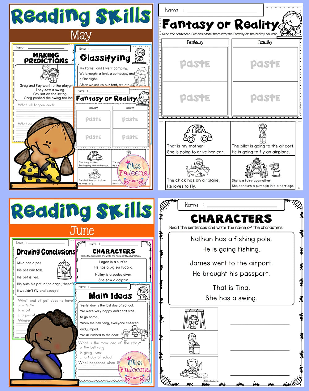 10 Books/Set English Reading Skills Practice Workbook or PDF