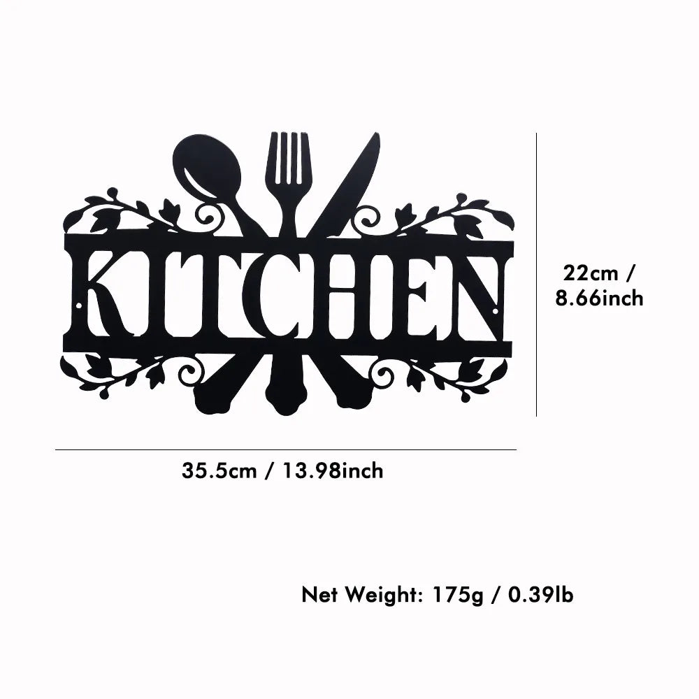 Kitchen Black Metal Cut Out Sign