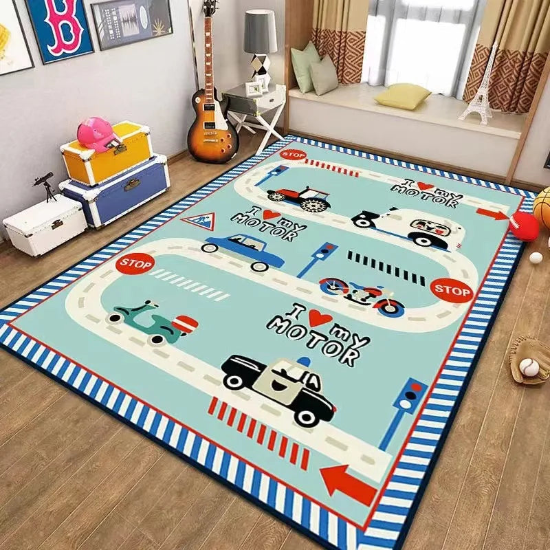 Car Park, Children's Nonslip Area Rug