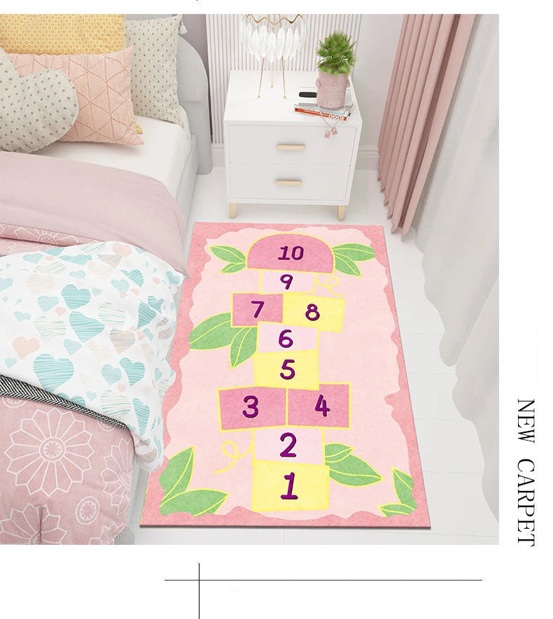 Cute Cartoon Children's Play Mat, Non-slip Washable Rugs