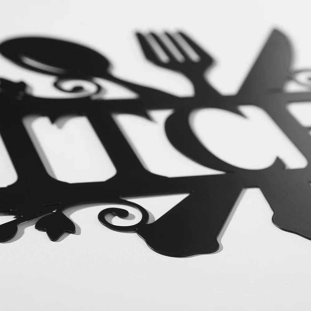 Kitchen Black Metal Cut Out Sign