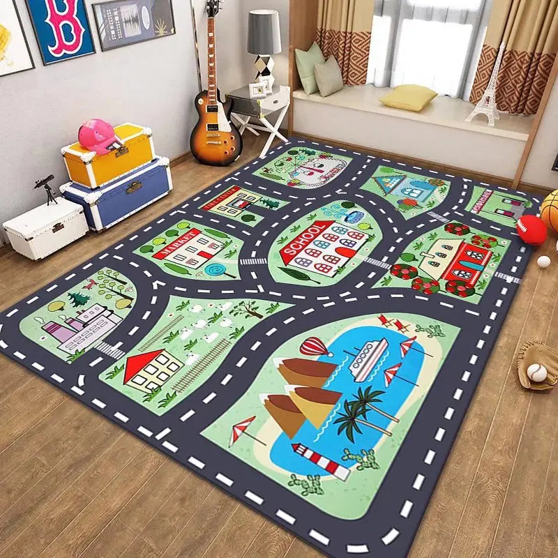 Car Park, Children's Nonslip Area Rug