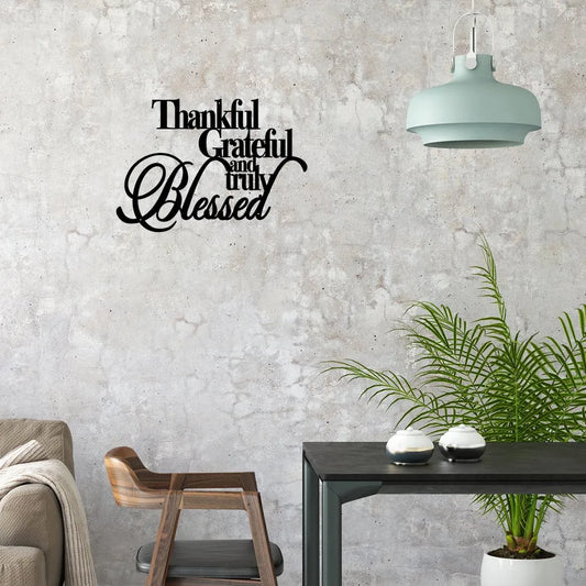 Thankful Grateful And Truly Blessed Black Cut Out