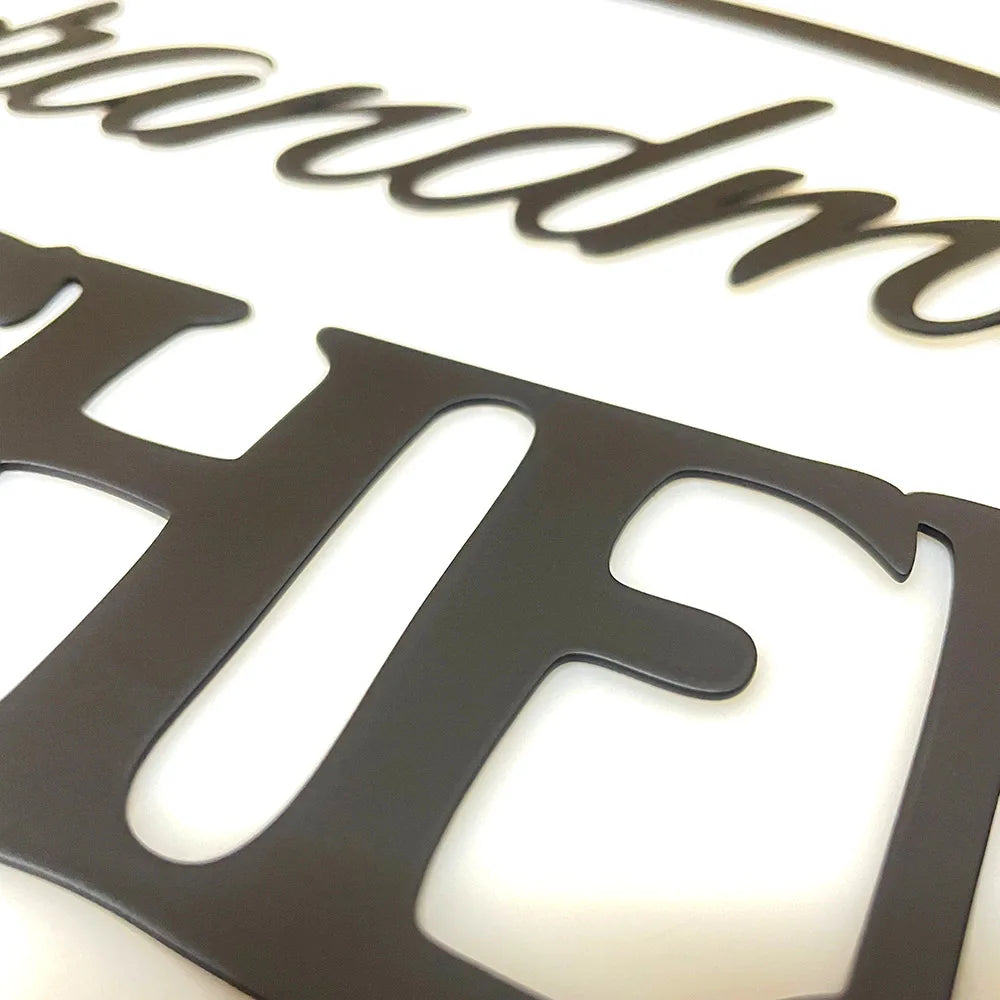 Grandma's Kitchen Black Metal Cut Out Sign