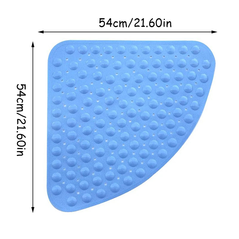 Non-Slip PVC Scalloped Safety Shower Mat with Drain Hole