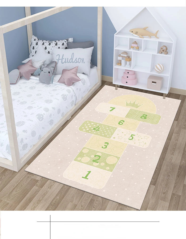 Cute Cartoon Children's Play Mat, Non-slip Washable Rugs