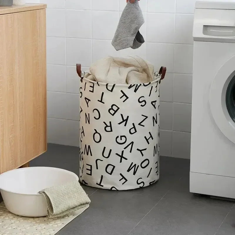 Fabric Foldable Storage Laundry Basket