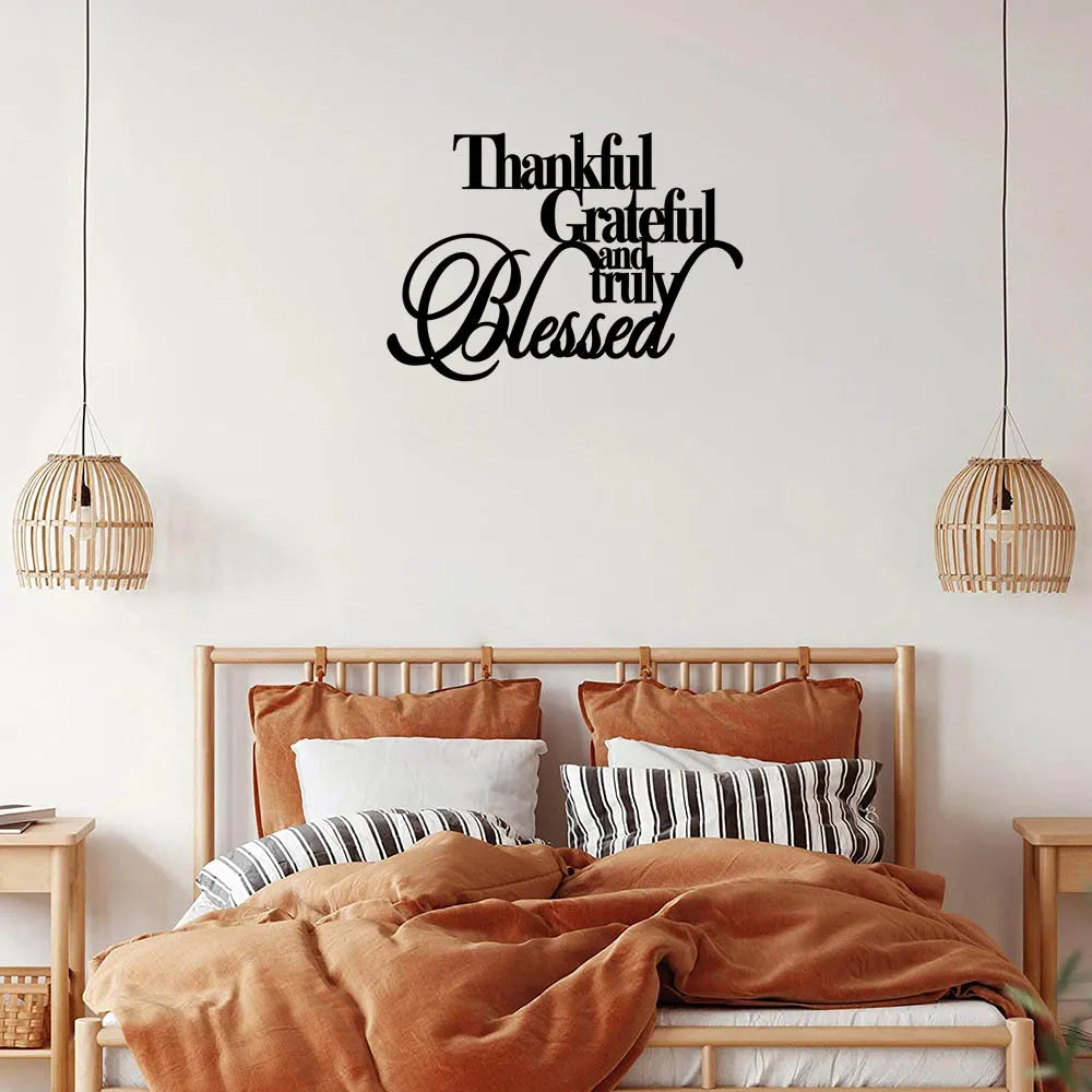 Thankful Grateful And Truly Blessed Black Cut Out