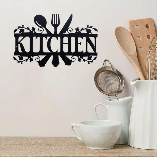 Kitchen Black Metal Cut Out Sign