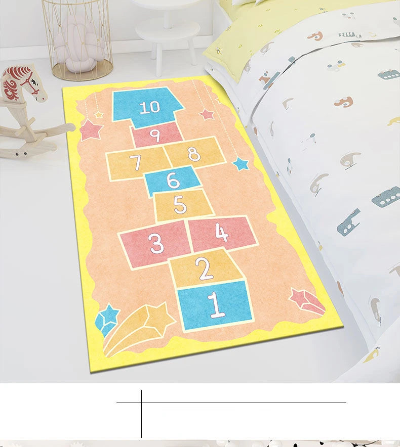 Cute Cartoon Children's Play Mat, Non-slip Washable Rugs