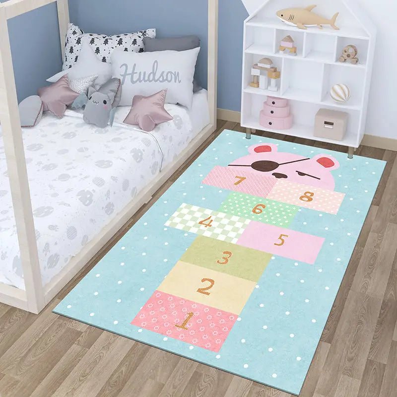 Cute Cartoon Children's Play Mat, Non-slip Washable Rugs