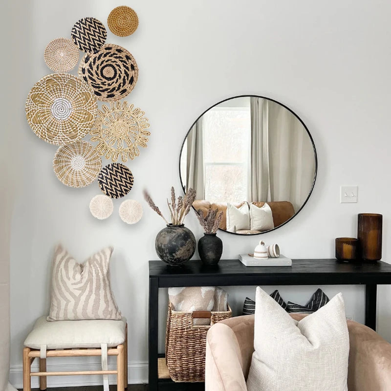 Set of 10 Boho Basket Wall Decor