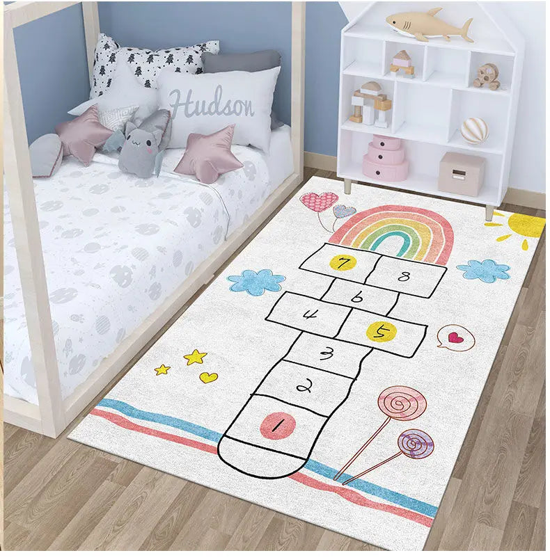 Cute Cartoon Children's Play Mat, Non-slip Washable Rugs