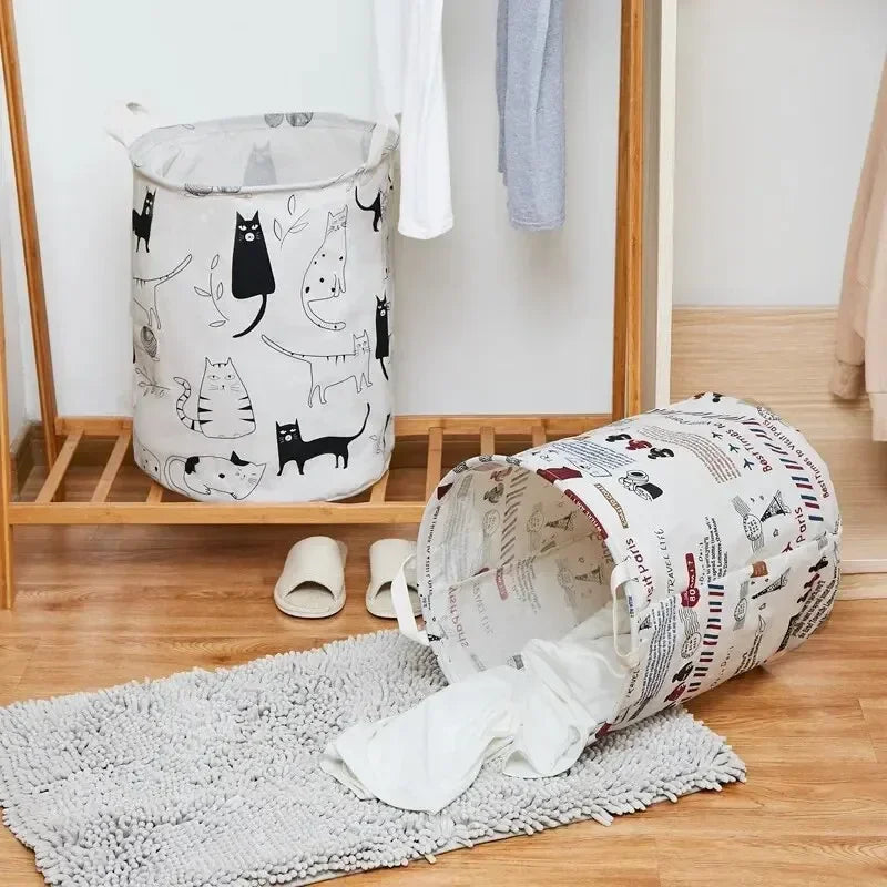Fabric Foldable Storage Laundry Basket