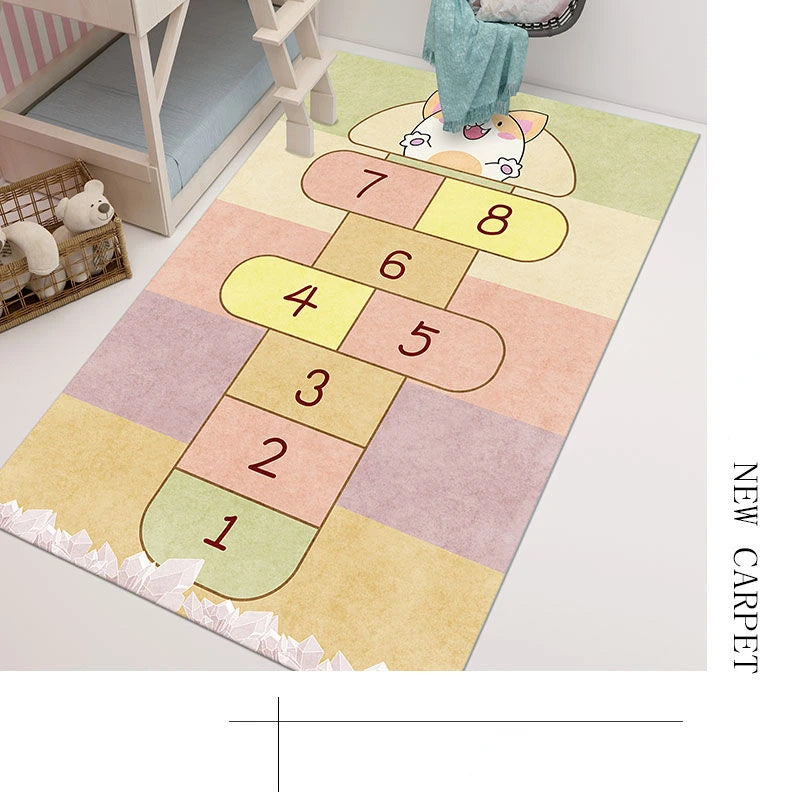 Cute Cartoon Children's Play Mat, Non-slip Washable Rugs