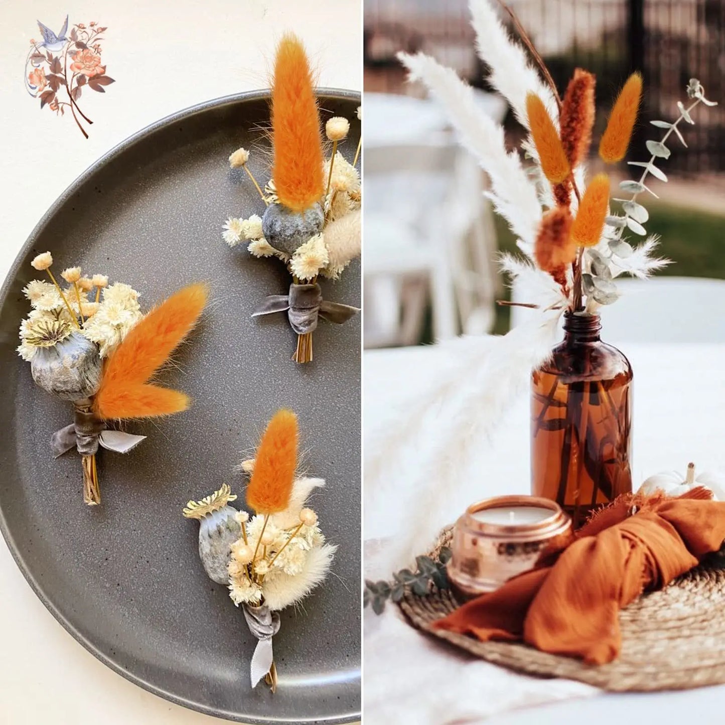 120Pcs Dried Rabbit Tail