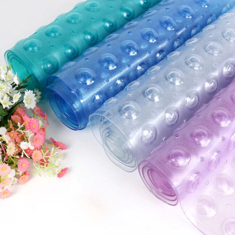 Non-Slip PVC Scalloped Safety Shower Mat with Drain Hole