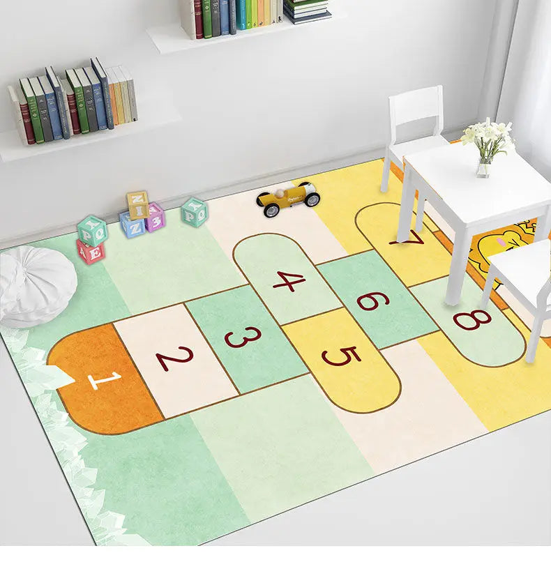Cute Cartoon Children's Play Mat, Non-slip Washable Rugs