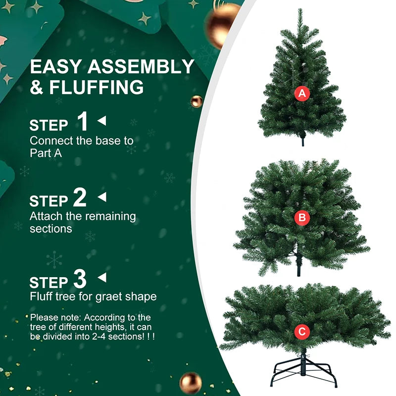 6FT Christmas Tree with Advanced Steel Wire Memory Tree Branches
