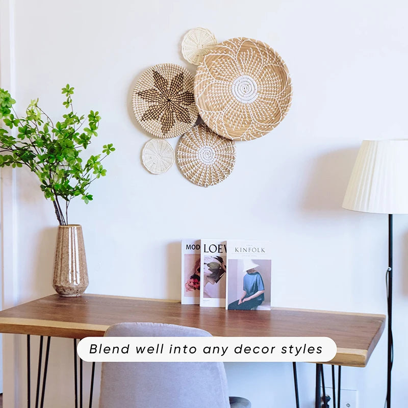 Set of 10 Boho Basket Wall Decor