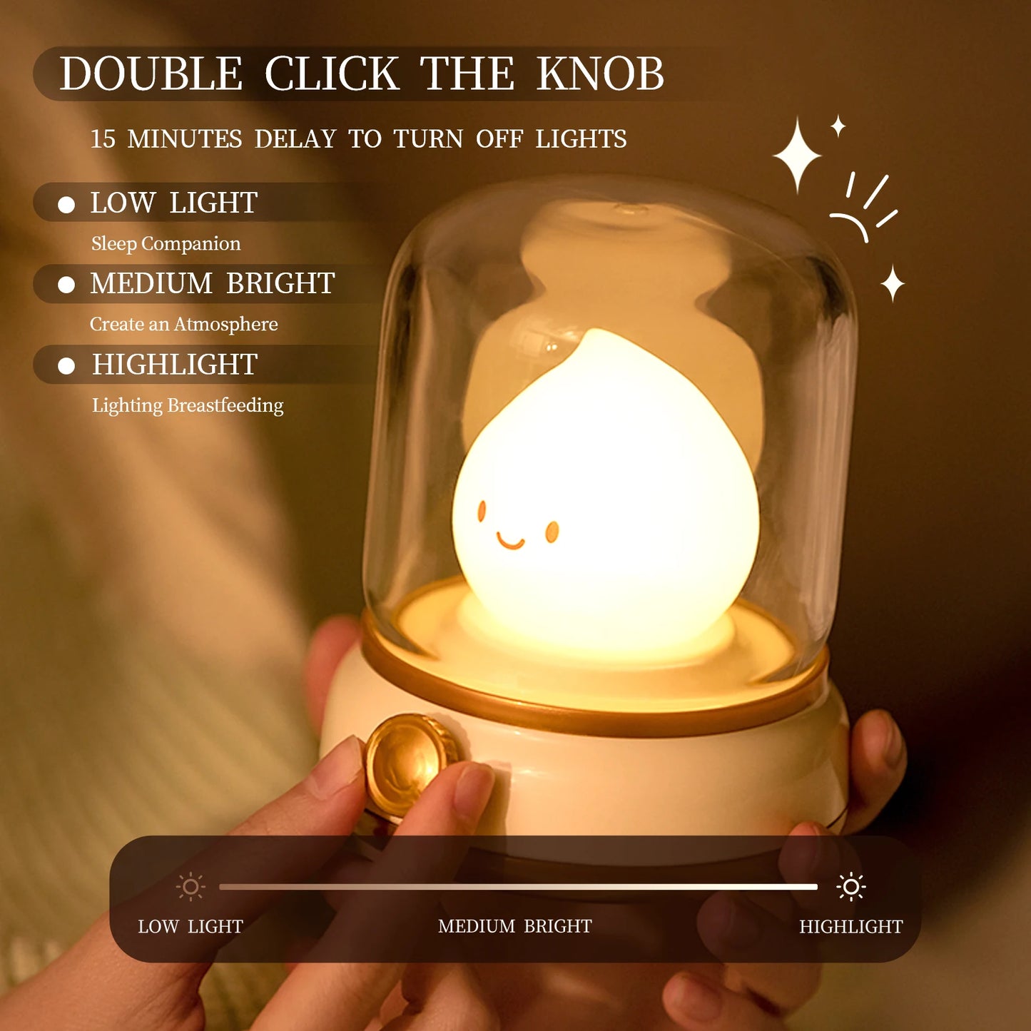 Cute Candle Night Light