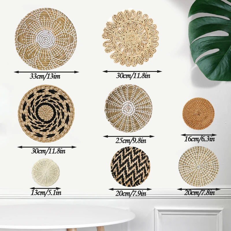 Set of 10 Boho Basket Wall Decor