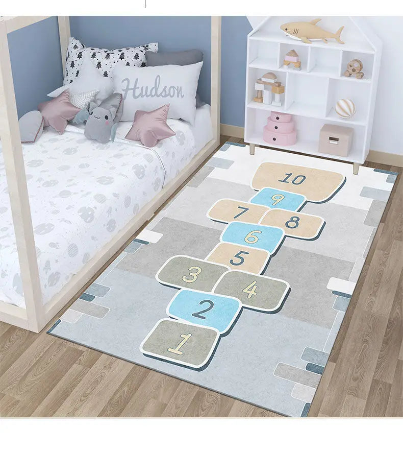 Cute Cartoon Children's Play Mat, Non-slip Washable Rugs