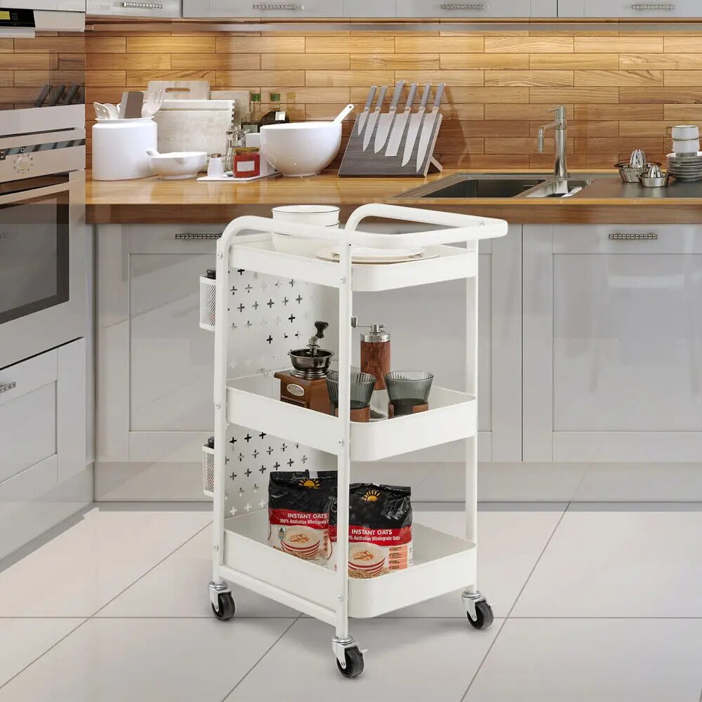 Costway 3-Tier Utility Storage Cart, White