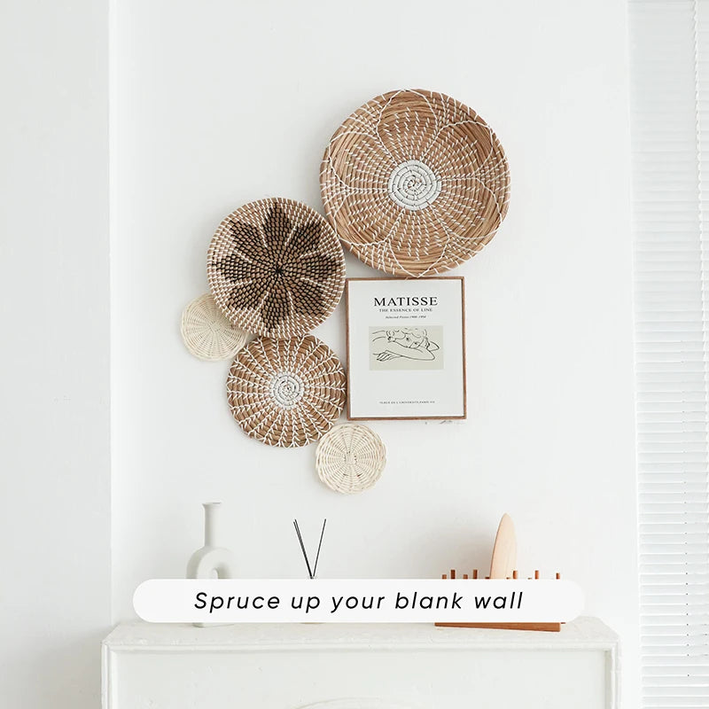 Set of 10 Boho Basket Wall Decor