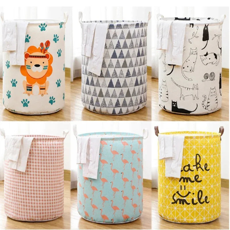 Fabric Foldable Storage Laundry Basket