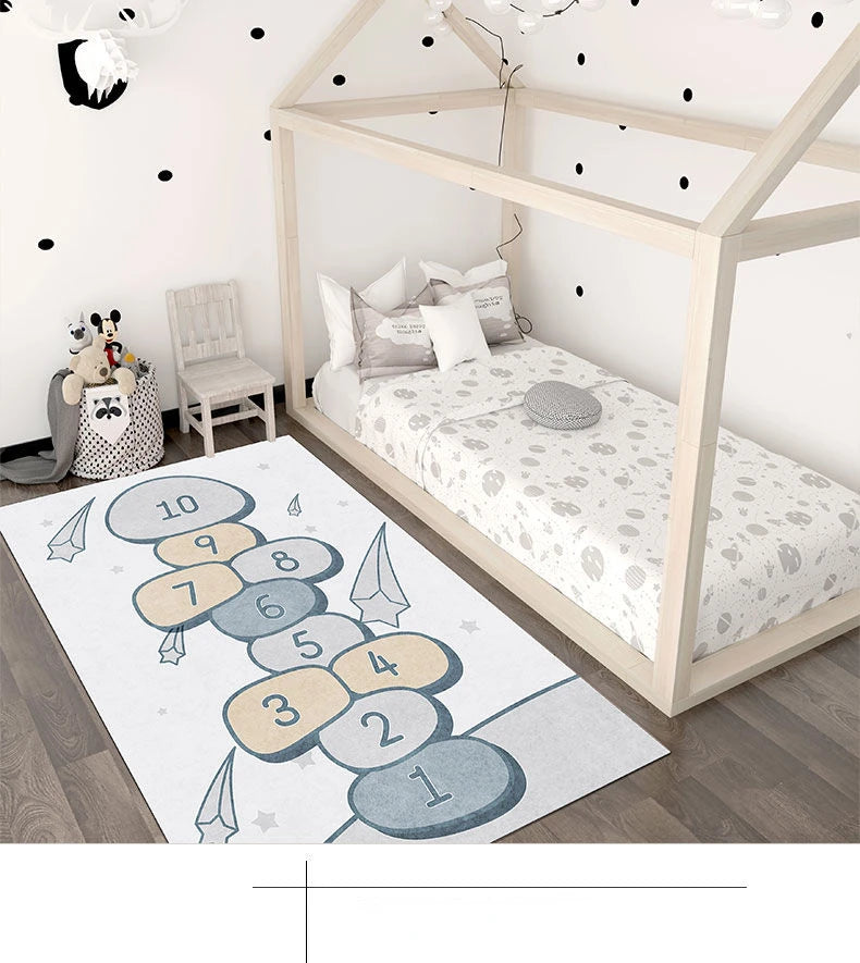 Cute Cartoon Children's Play Mat, Non-slip Washable Rugs