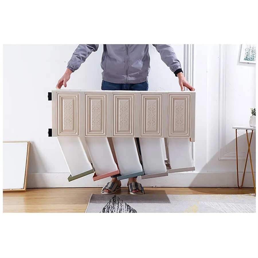 6 Drawer Plastic Dresser with Wheels Storage Cabinet