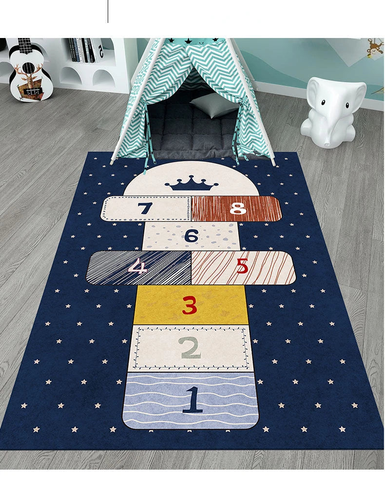 Cute Cartoon Children's Play Mat, Non-slip Washable Rugs