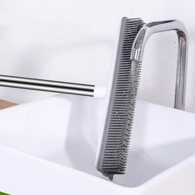 12" Wide Rubber Broom Carpet Rake with Squeegee