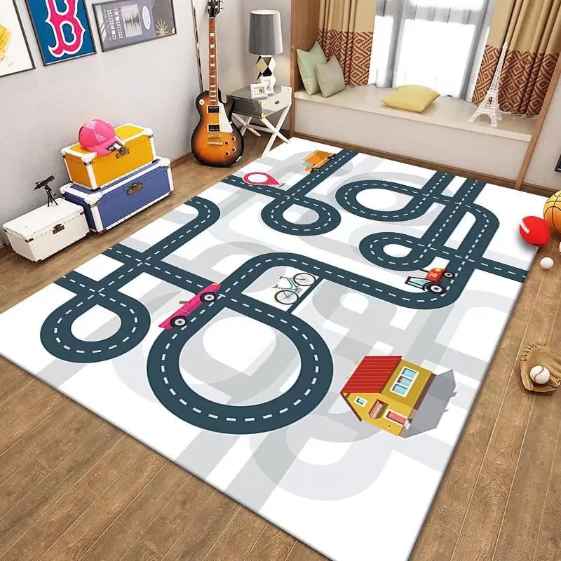 Car Park, Children's Nonslip Area Rug