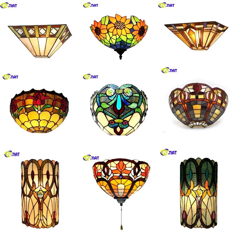 Tiffany Wall Lamp, Stained Glass