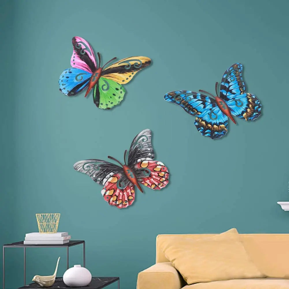 Butterfly Metal Hanging Wall, 4pc set