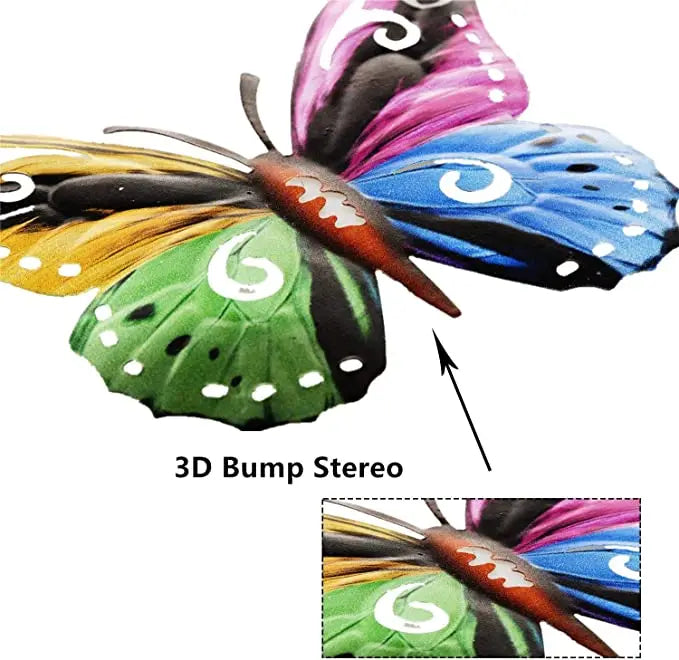 Butterfly Metal Hanging Wall, 4pc set
