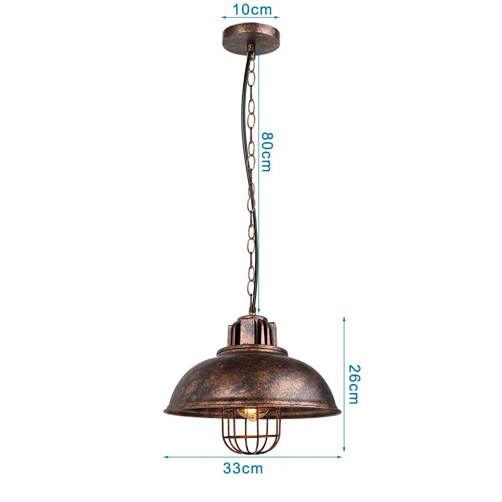 Industrial Vintage Hanging Pendant Light, Bronze